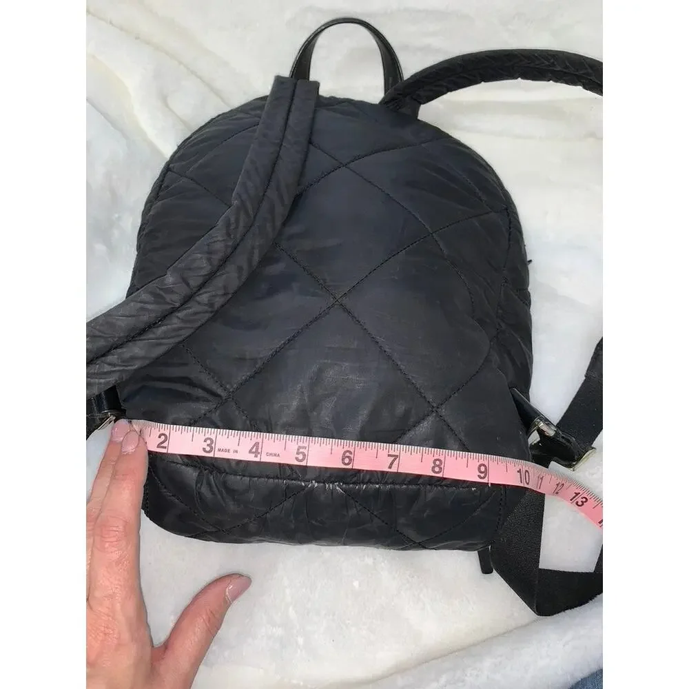 Kate Spade Quilted Nylon Backpack Black Adjustable Straps Women's Bag‎